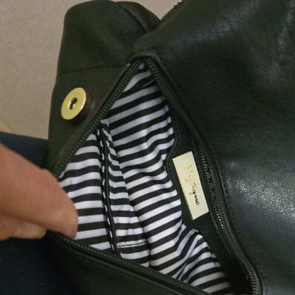 Black Leather Backpack with Tassel - Picture 11 of 14